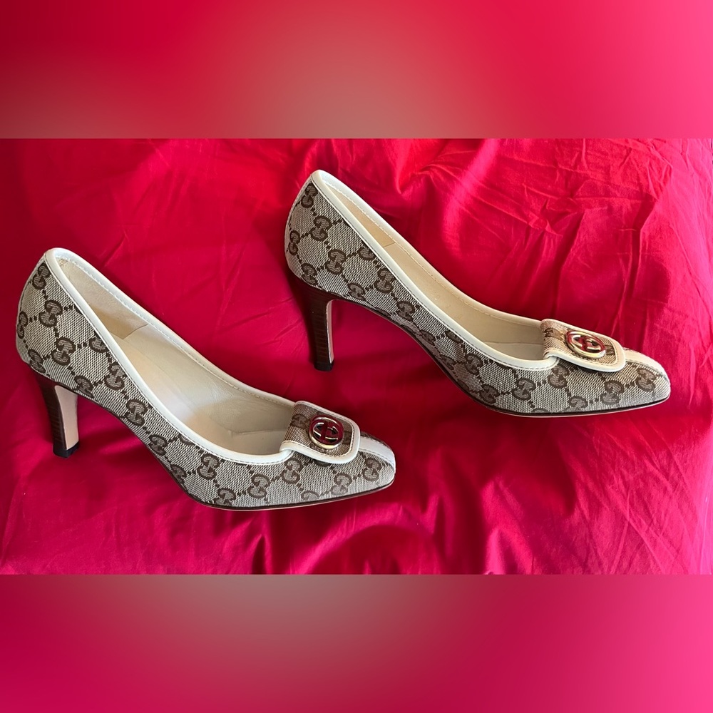 Gucci Beige and Brown Heels